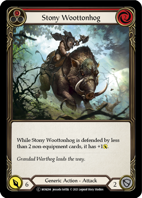 Stony Woottonhog (Red) [U-MON284-RF] (Monarch Unlimited)  Unlimited Rainbow Foil | Arkham Games and Comics