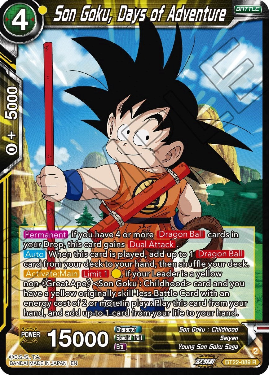 Son Goku, Days of Adventure (BT22-089) [Critical Blow] | Arkham Games and Comics