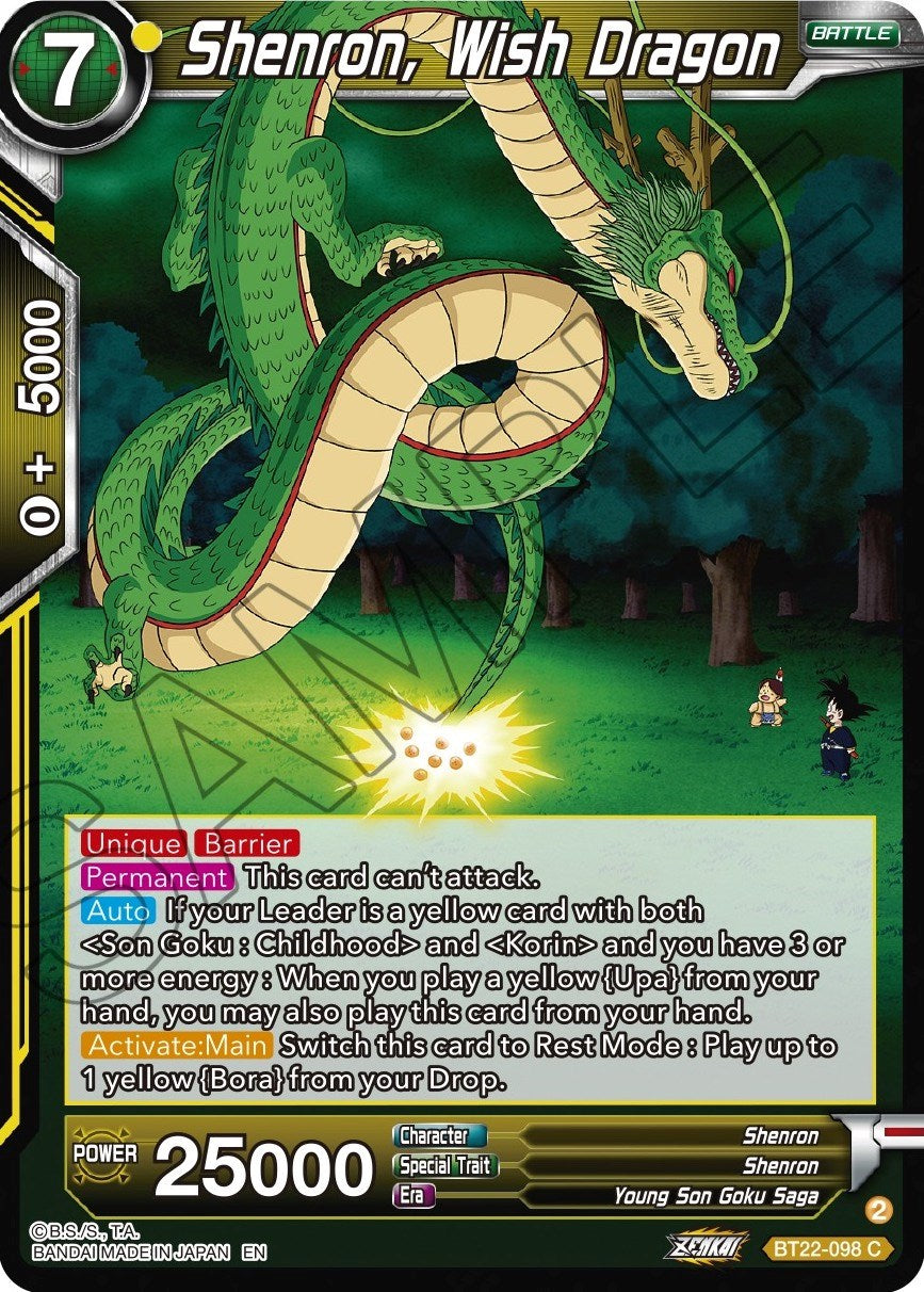 Shenron, Wish Dragon (BT22-098) [Critical Blow] | Arkham Games and Comics