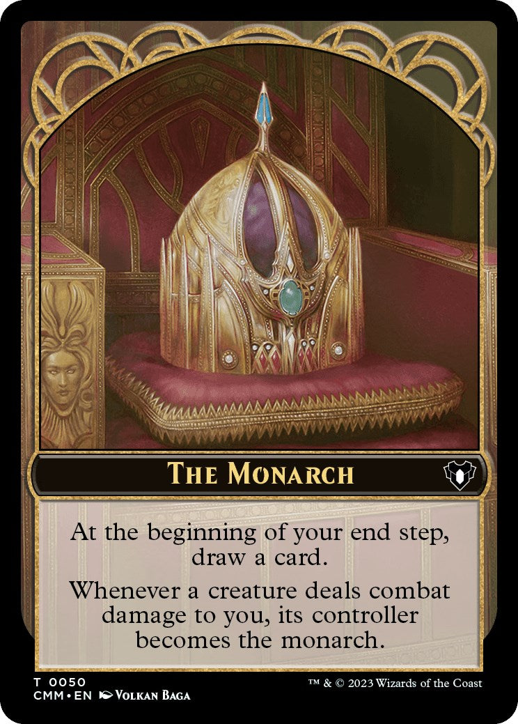 The Monarch // Elf Druid Double-Sided Token [Commander Masters Tokens] | Arkham Games and Comics
