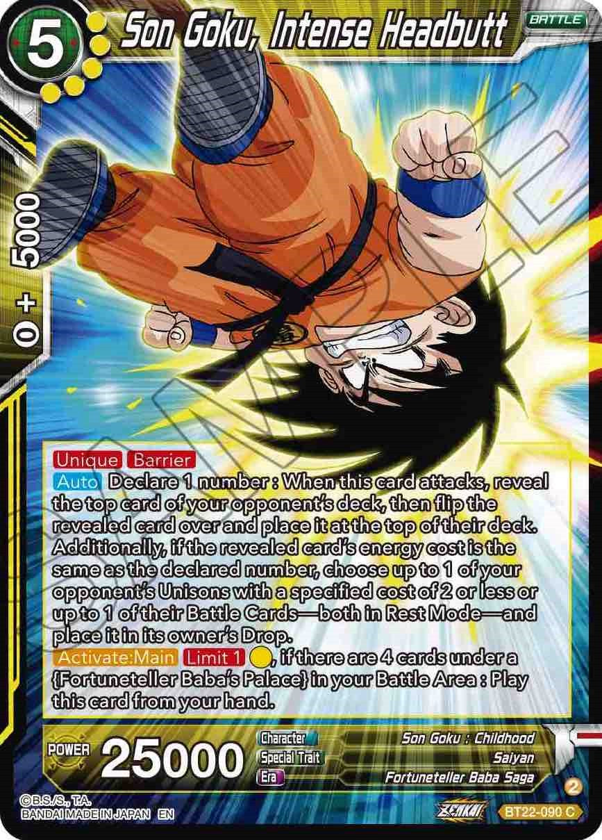 Son Goku, Intense Headbutt (BT22-090) [Critical Blow] | Arkham Games and Comics