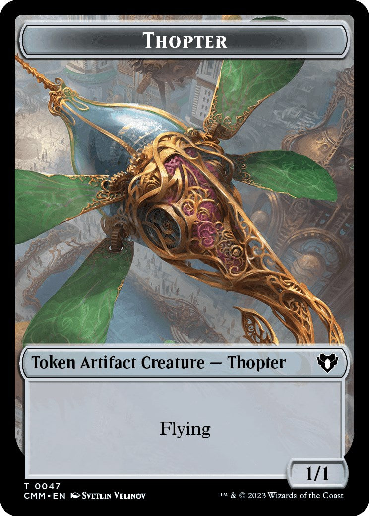 Thopter // Emblem - Daretti, Scrap Savant Double-Sided Token [Commander Masters Tokens] | Arkham Games and Comics