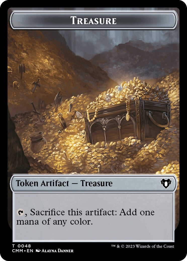 Treasure // Elemental (0037) Double-Sided Token [Commander Masters Tokens] | Arkham Games and Comics