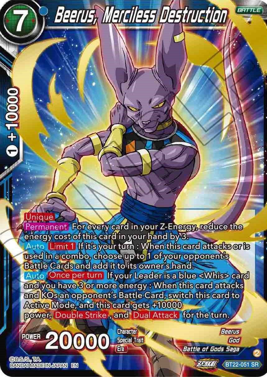 Beerus, Merciless Destruction (BT22-051) [Critical Blow] | Arkham Games and Comics