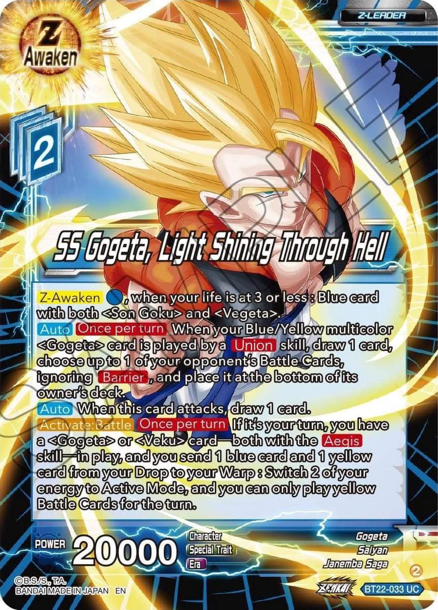 SS Gogeta, Light Shining Through Hell (BT22-033) [Critical Blow] | Arkham Games and Comics