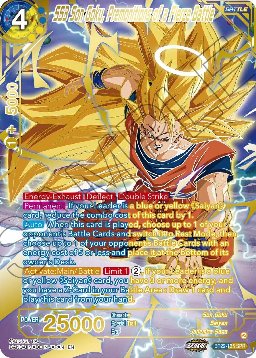 SS3 Son Goku, Premonitions of a Fierce Battle (SPR) (BT22-135) [Critical Blow] | Arkham Games and Comics