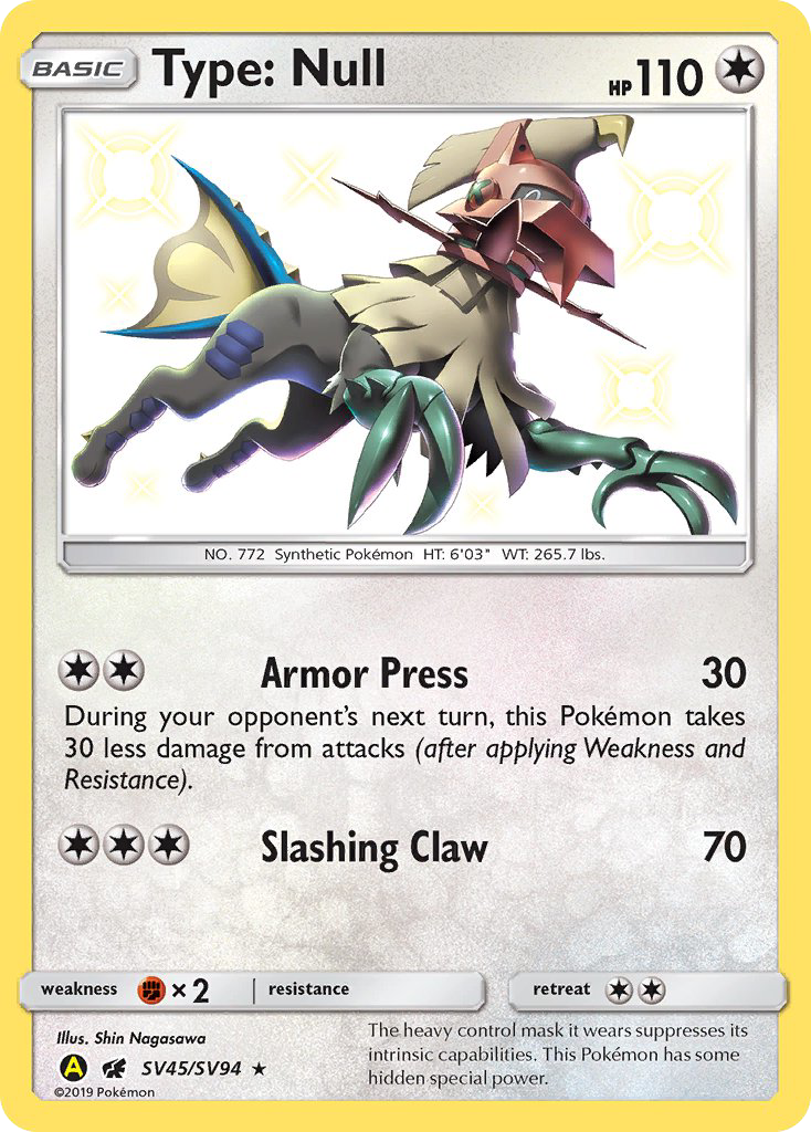 Type: Null (SV45/SV94) [Sun & Moon: Hidden Fates - Shiny Vault] | Arkham Games and Comics