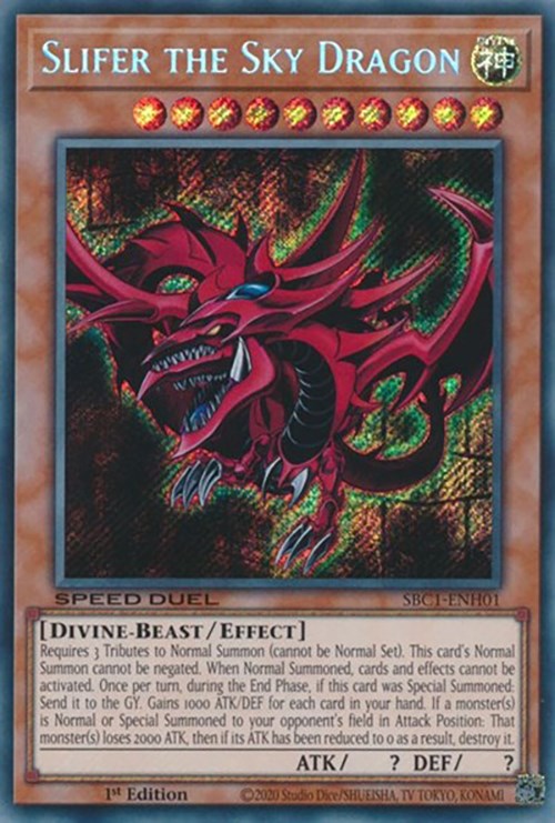 Slifer the Sky Dragon [SBC1-ENH01] Secret Rare | Arkham Games and Comics