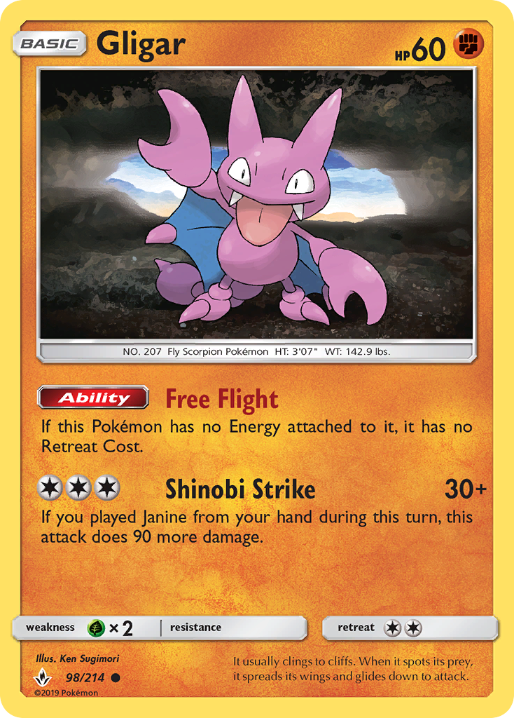 Gligar (98/214) [Sun & Moon: Unbroken Bonds] | Arkham Games and Comics