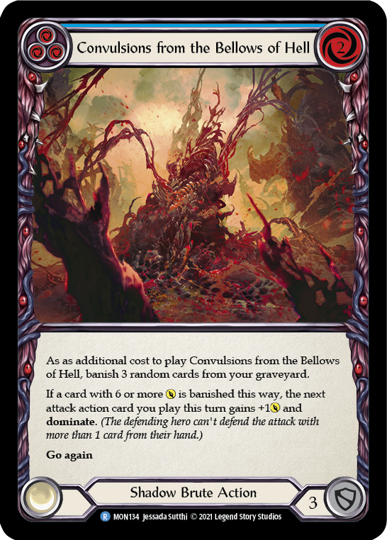 Convulsions from the Bellows of Hell (Blue) [MON134-RF] (Monarch)  1st Edition Rainbow Foil | Arkham Games and Comics