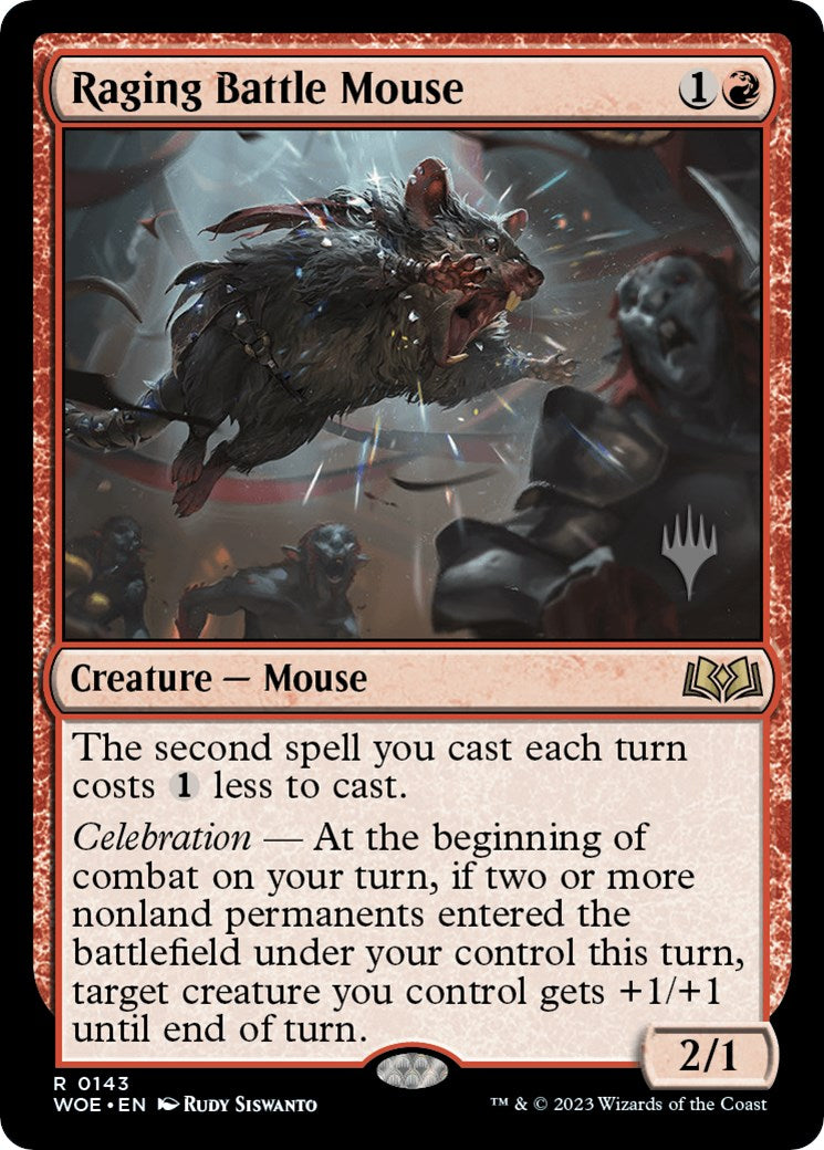 Raging Battle Mouse (Promo Pack) [Wilds of Eldraine Promos] | Arkham Games and Comics