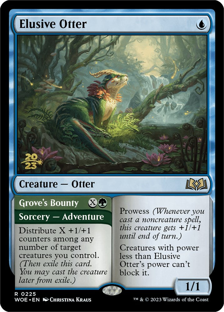 Elusive Otter // Grove's Bounty [Wilds of Eldraine Prerelease Promos] | Arkham Games and Comics