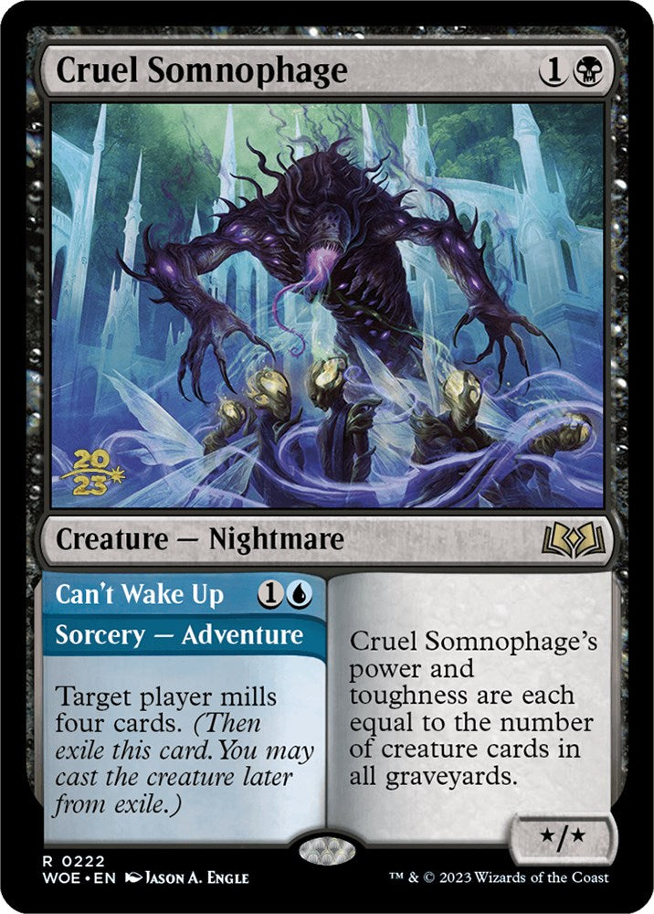 Cruel Somnophage // Can't Wake Up (Promo Pack) [Wilds of Eldraine Promos] | Arkham Games and Comics