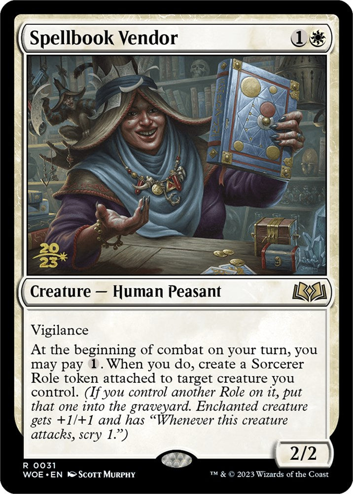 Spellbook Vendor [Wilds of Eldraine Prerelease Promos] | Arkham Games and Comics