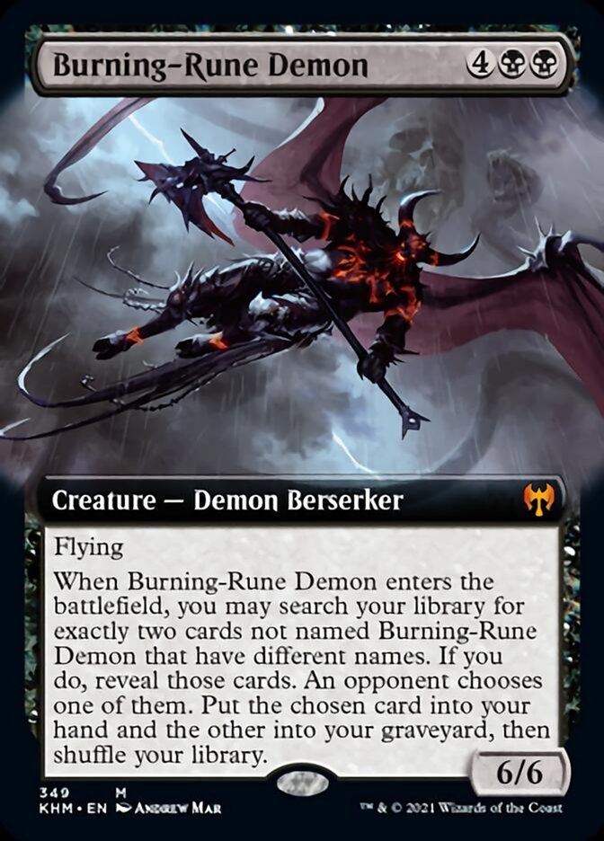 Burning-Rune Demon (Extended Art) [Kaldheim] | Arkham Games and Comics