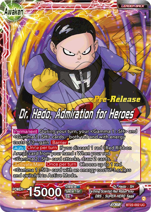 Dr. Hedo // Dr Hedo, Admiration for Heroes (BT22-002) [Critical Blow Prerelease Promos] | Arkham Games and Comics