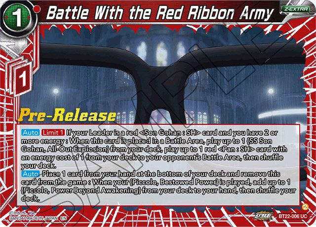 Battle With the Red Ribbon Army (BT22-006) [Critical Blow Prerelease Promos] | Arkham Games and Comics