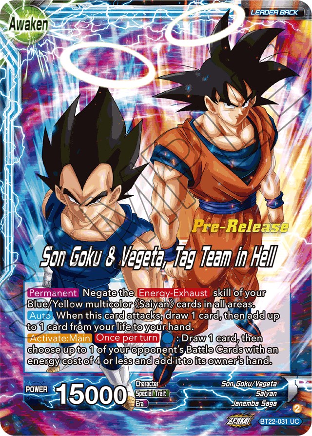 Son Goku // Son Goku & Vegeta, Tag Team in Hell (BT22-031) [Critical Blow Prerelease Promos] | Arkham Games and Comics