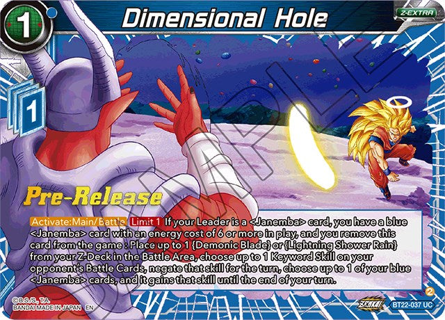 Dimensional Hole (BT22-037) [Critical Blow Prerelease Promos] | Arkham Games and Comics