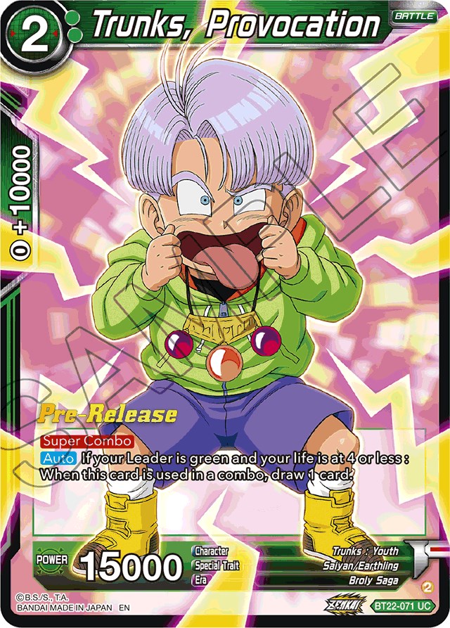 Trunks, Provocation (BT22-071) [Critical Blow Prerelease Promos] | Arkham Games and Comics