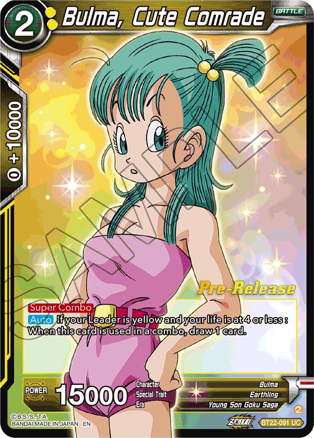 Bulma, Cute Comrade (BT22-091) [Critical Blow Prerelease Promos] | Arkham Games and Comics