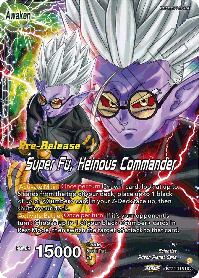 Fu // Super Fu, Heinous Commander (BT22-115) [Critical Blow Prerelease Promos] | Arkham Games and Comics