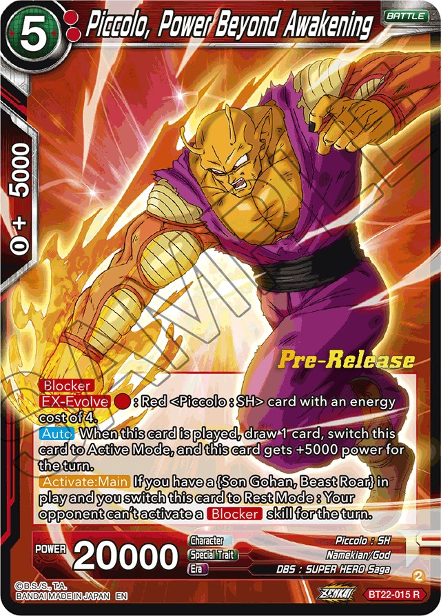 Piccolo, Power Beyond Awakening (BT22-015) [Critical Blow Prerelease Promos] | Arkham Games and Comics