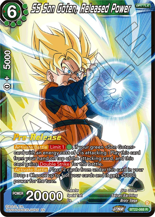 SS Son Goten, Released Power (BT22-068) [Critical Blow Prerelease Promos] | Arkham Games and Comics