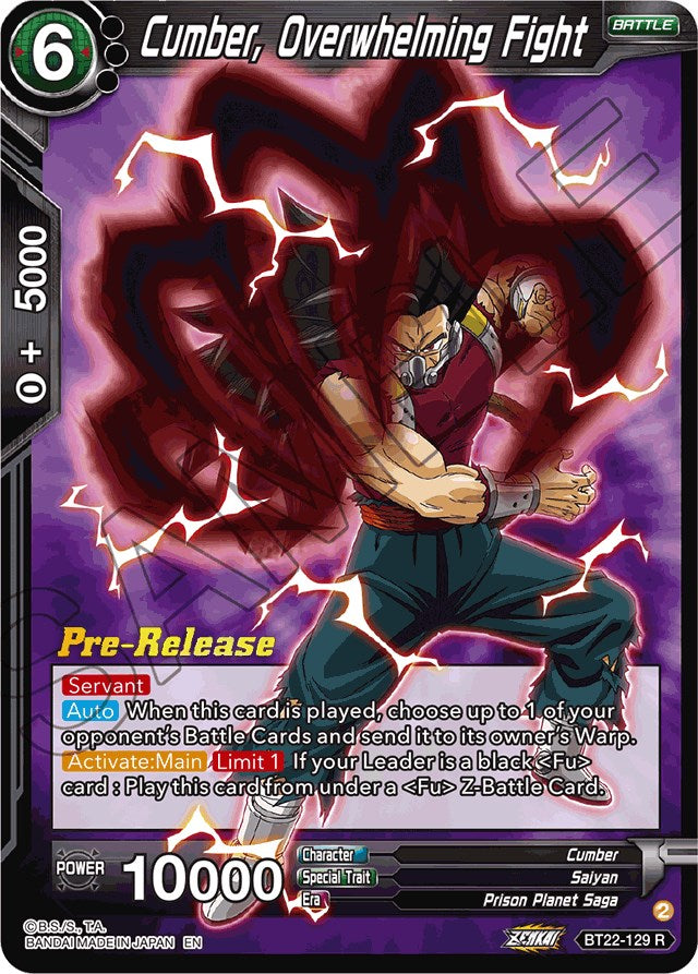 Cumber, Overwhelming Fight (BT22-129) [Critical Blow Prerelease Promos] | Arkham Games and Comics