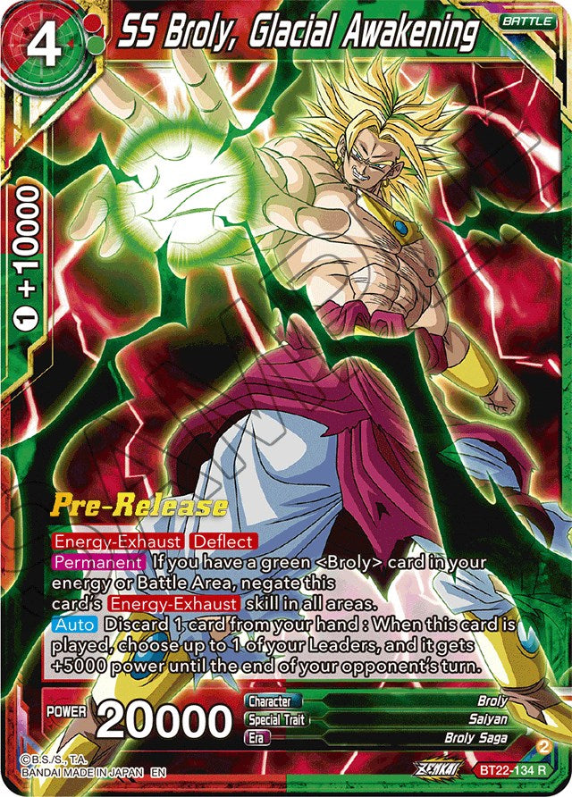 SS Broly, Glacial Awakening (BT22-134) [Critical Blow Prerelease Promos] | Arkham Games and Comics