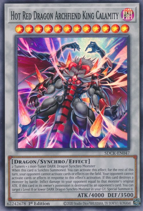 Hot Red Dragon Archfiend King Calamity [SDCK-EN047] Super Rare | Arkham Games and Comics