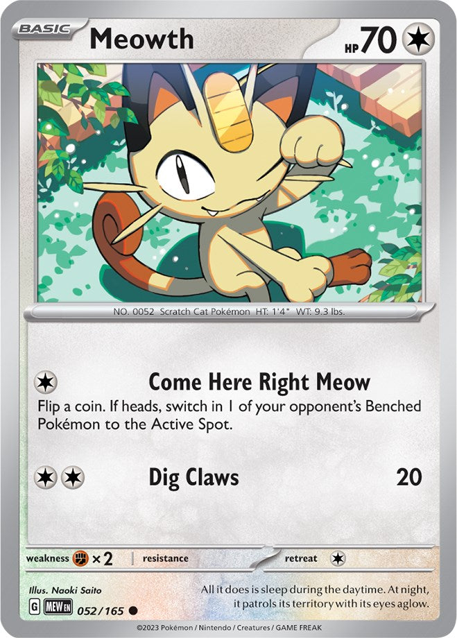 Meowth (052/165) [Scarlet & Violet: 151] | Arkham Games and Comics