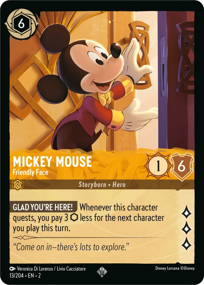 Mickey Mouse - Friendly Face (13/204) [Rise of the Floodborn] | Arkham Games and Comics