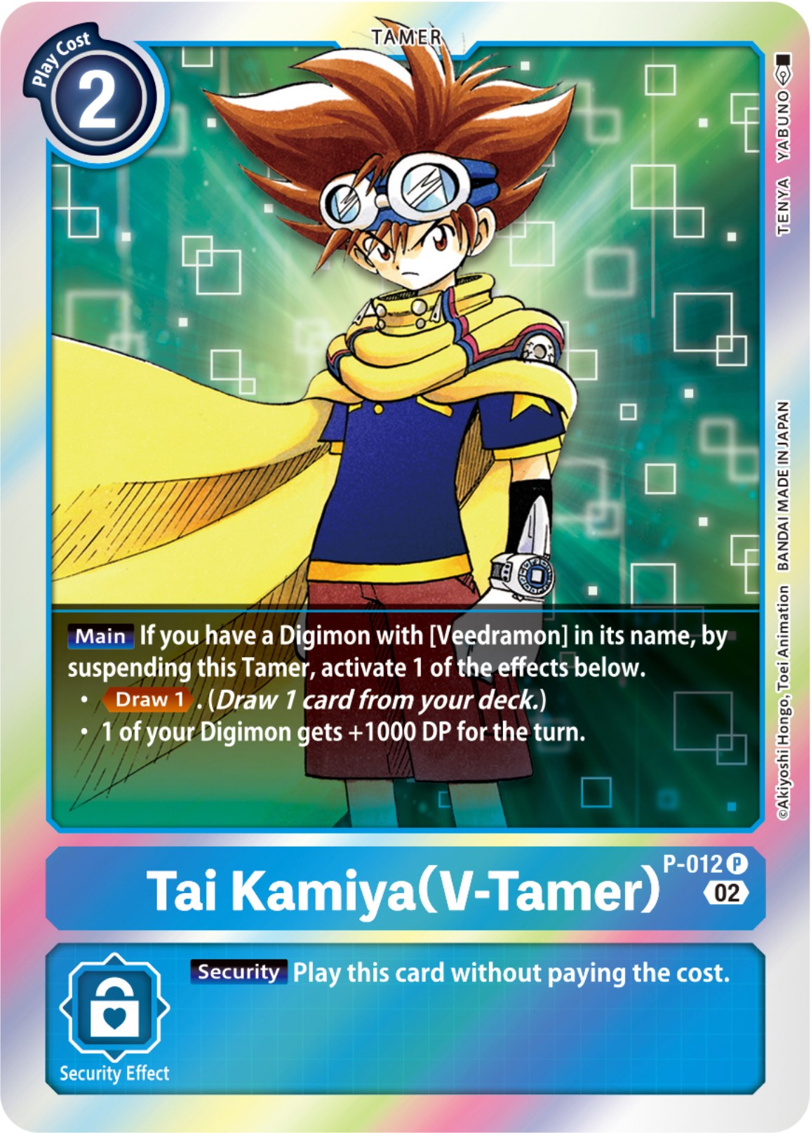 Tai Kamiya (V-Tamer) [P-012] (Resurgence Booster Reprint) [Resurgence Booster] | Arkham Games and Comics