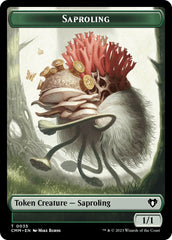 Saproling // Stoneforged Blade Double-Sided Token [Commander Masters Tokens] | Arkham Games and Comics