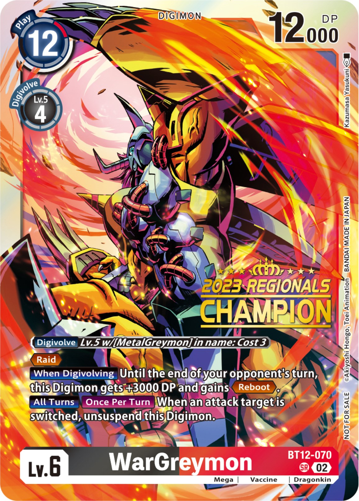WarGreymon [BT12-070] (2023 Regionals Champion) [Across Time] | Arkham Games and Comics