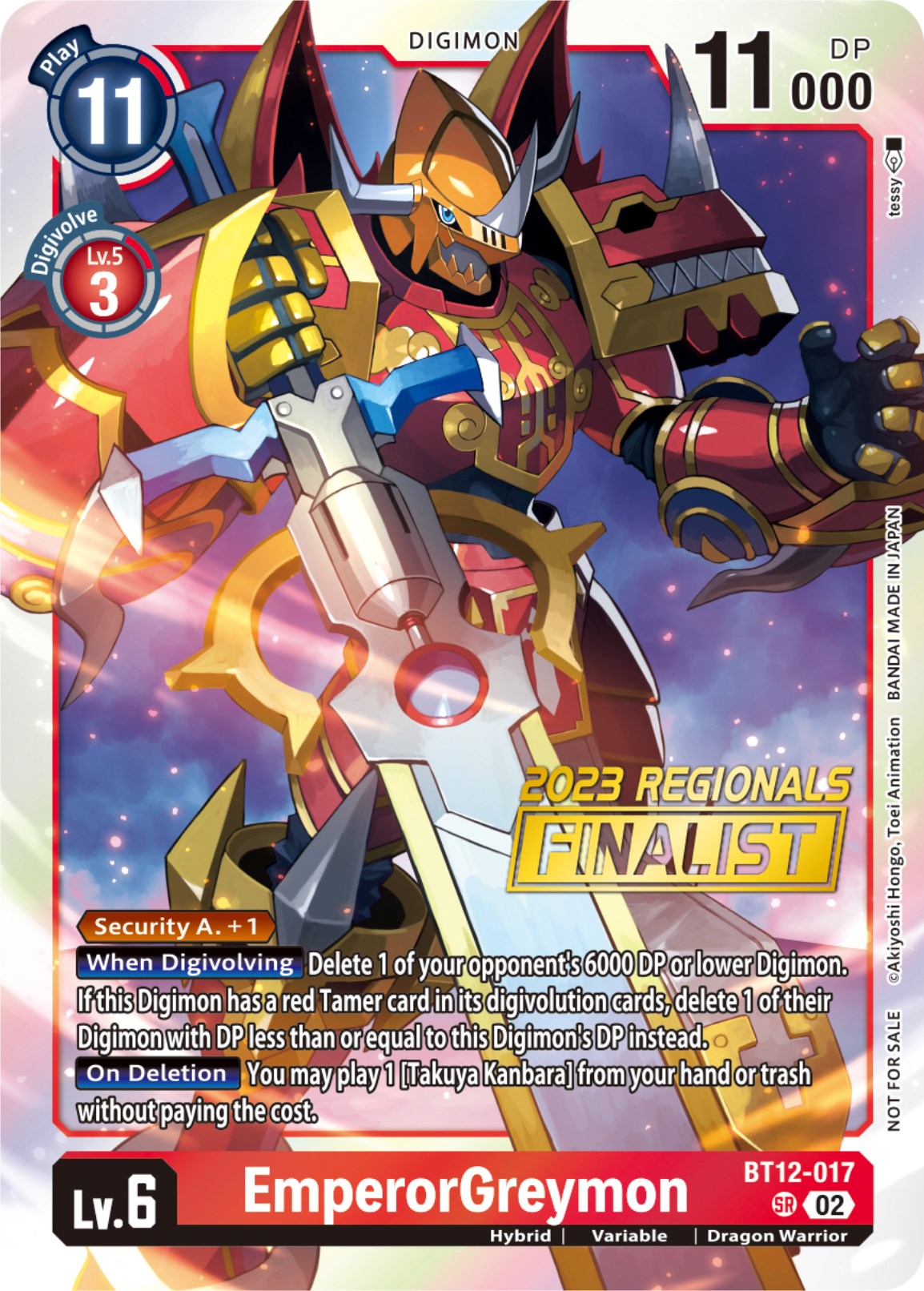 EmperorGreymon [BT12-017] (2023 Regionals Finalist) [Across Time] | Arkham Games and Comics