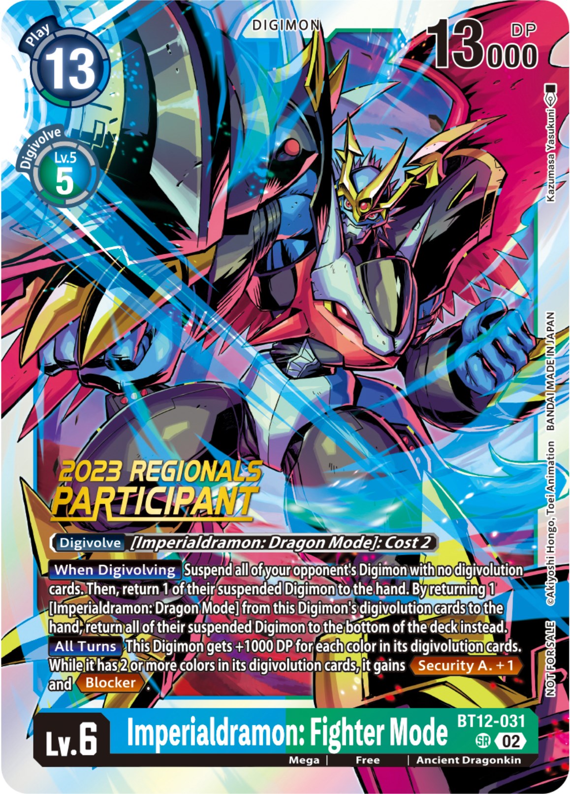 Imperialdramon: Fighter Mode [BT12-031] (2023 Regionals Participant) [Across Time] | Arkham Games and Comics