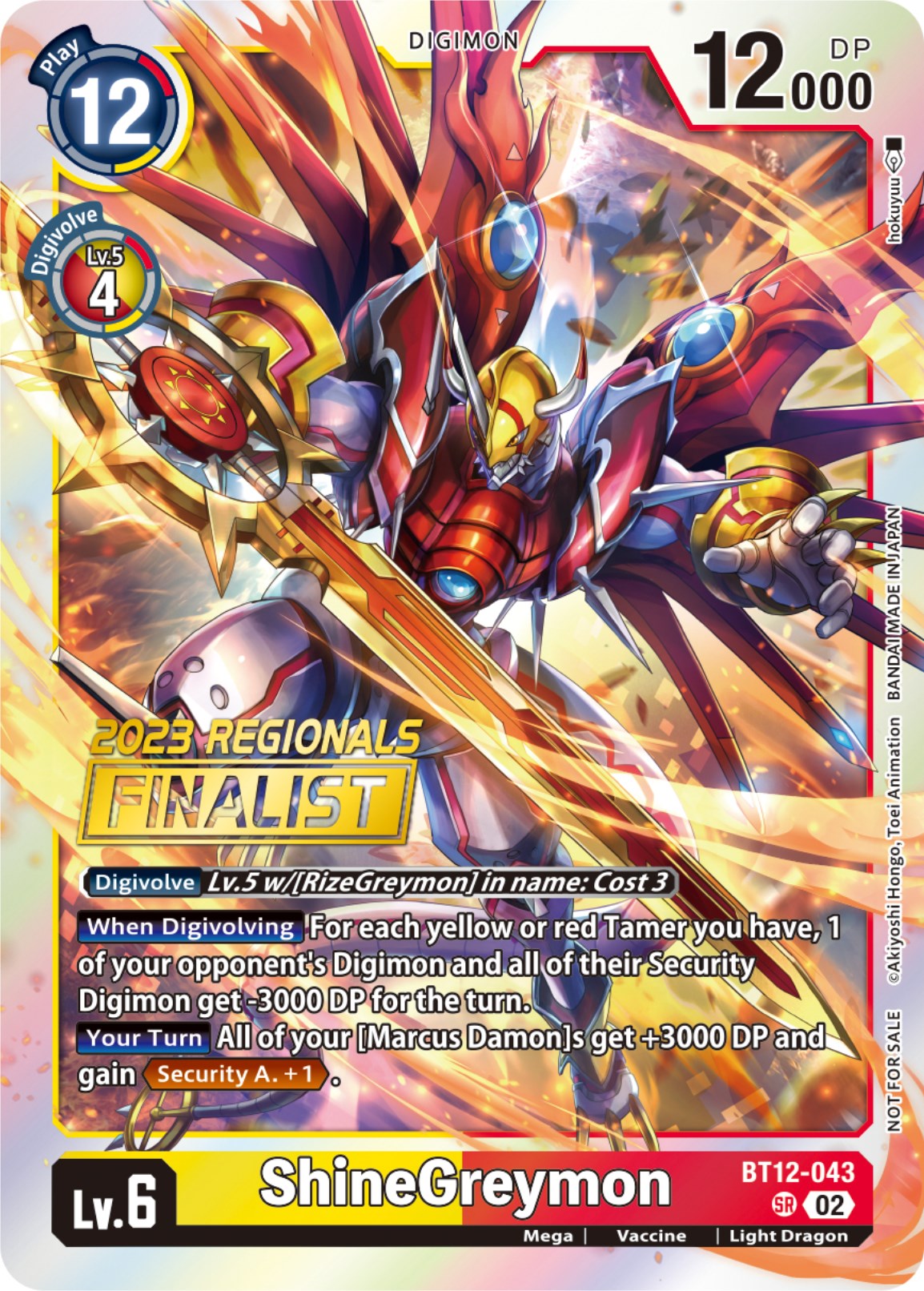 ShineGreymon [BT12-043] (2023 Regionals Finalist) [Across Time] | Arkham Games and Comics