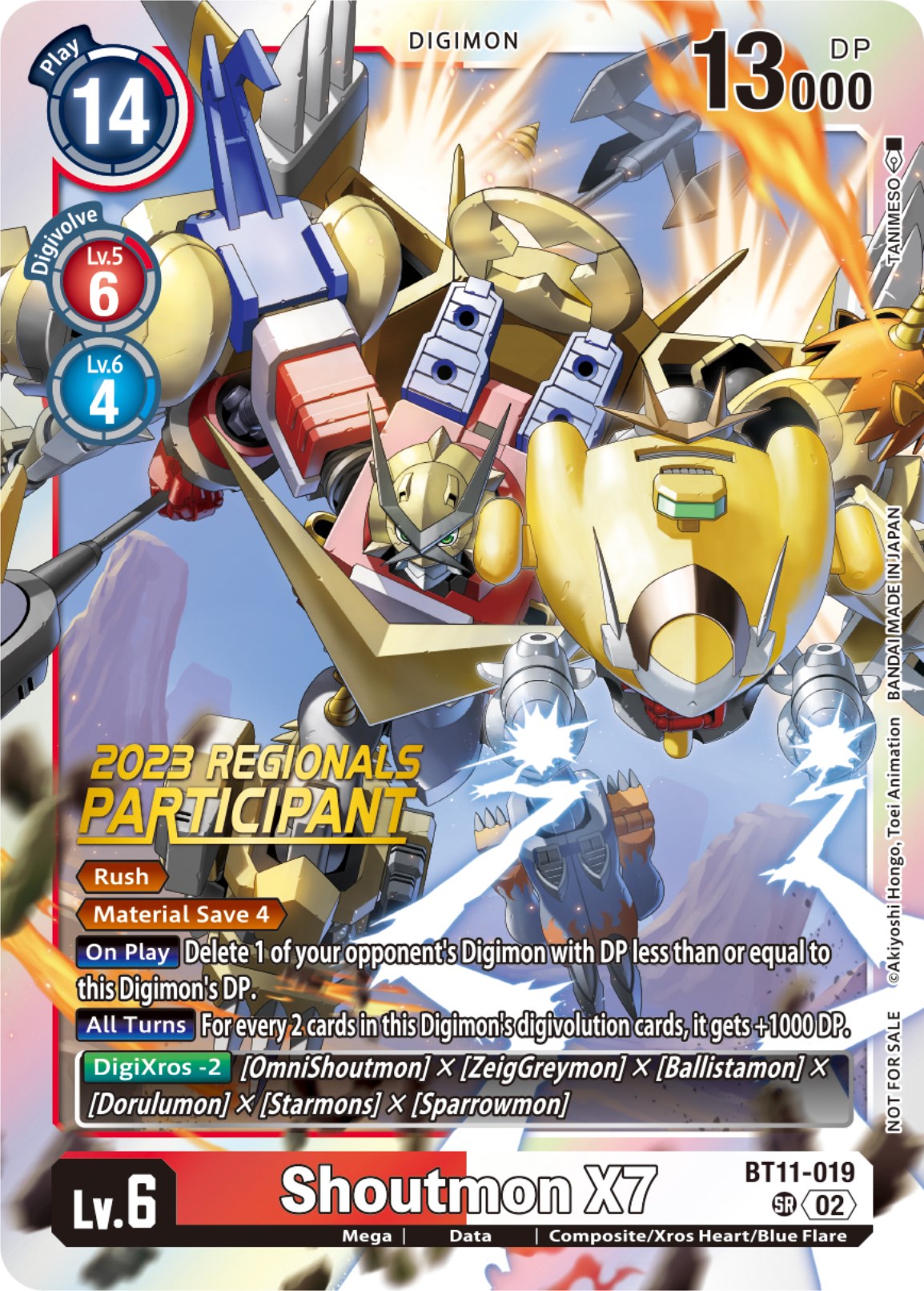 Shoutmon X7 [BT11-019] (2023 Regionals Participant) [Dimensional Phase] | Arkham Games and Comics