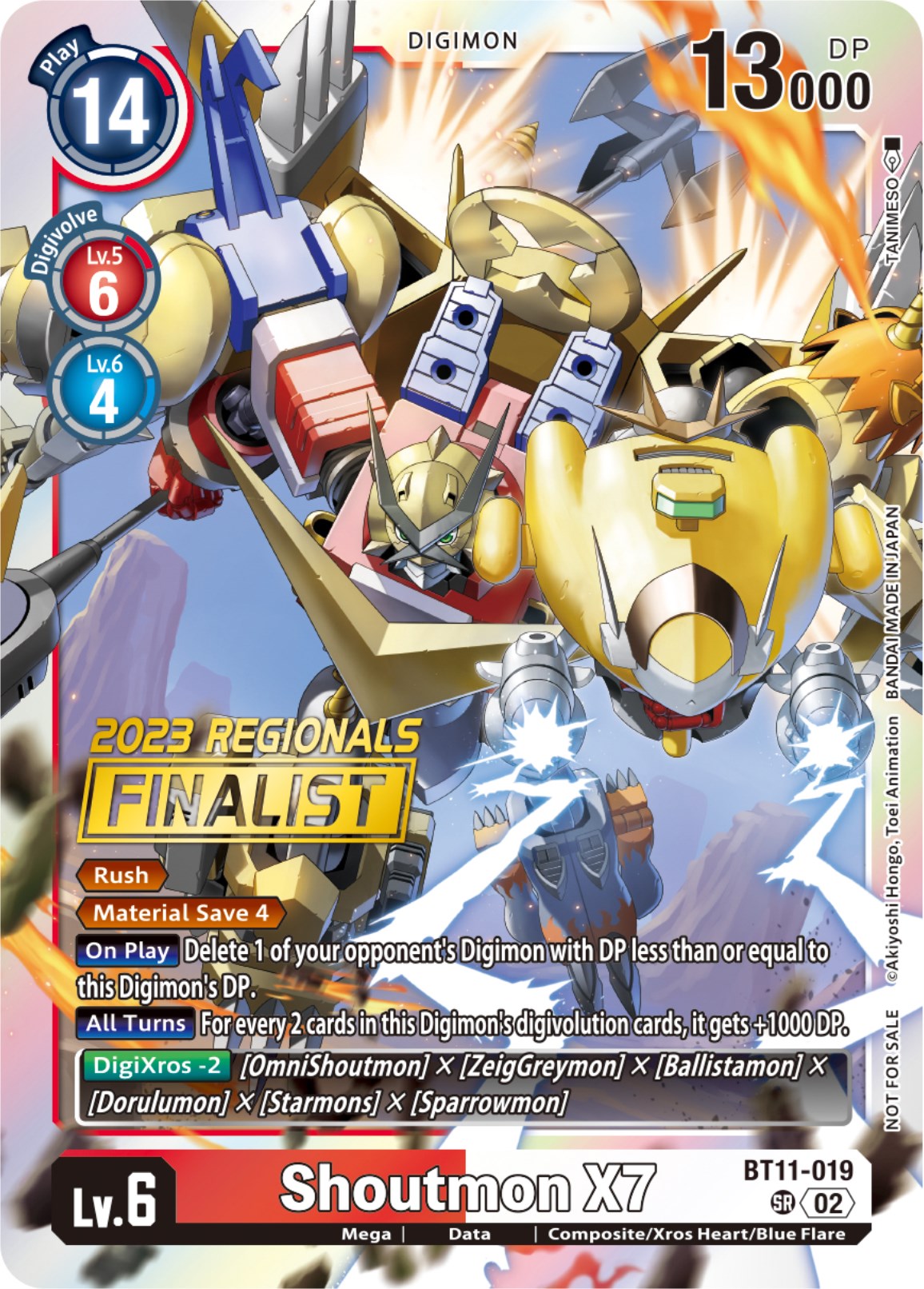 Shoutmon X7 [BT11-019] (2023 Regionals Finalist) [Dimensional Phase] | Arkham Games and Comics