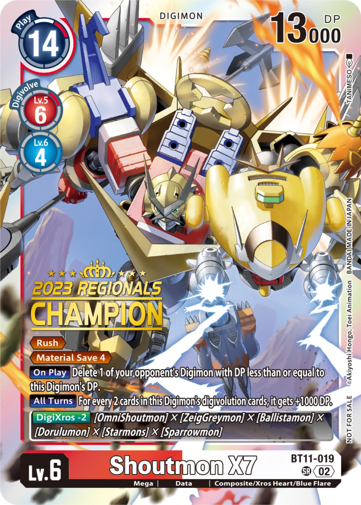 Shoutmon X7 [BT11-019] (2023 Regionals Champion) [Dimensional Phase] | Arkham Games and Comics