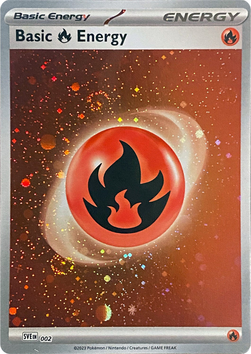 Basic Fire Energy (002) (Cosmos Holo) [Scarlet & Violet: Base Set] | Arkham Games and Comics