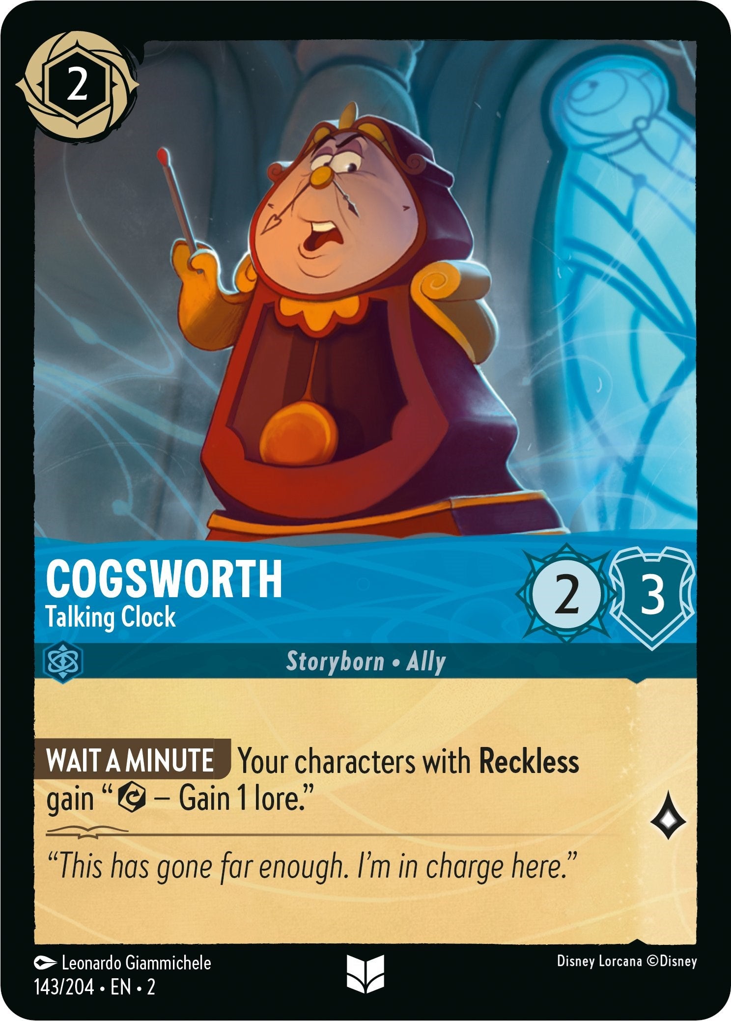Cogsworth - Talking Clock (143/204) [Rise of the Floodborn] | Arkham Games and Comics