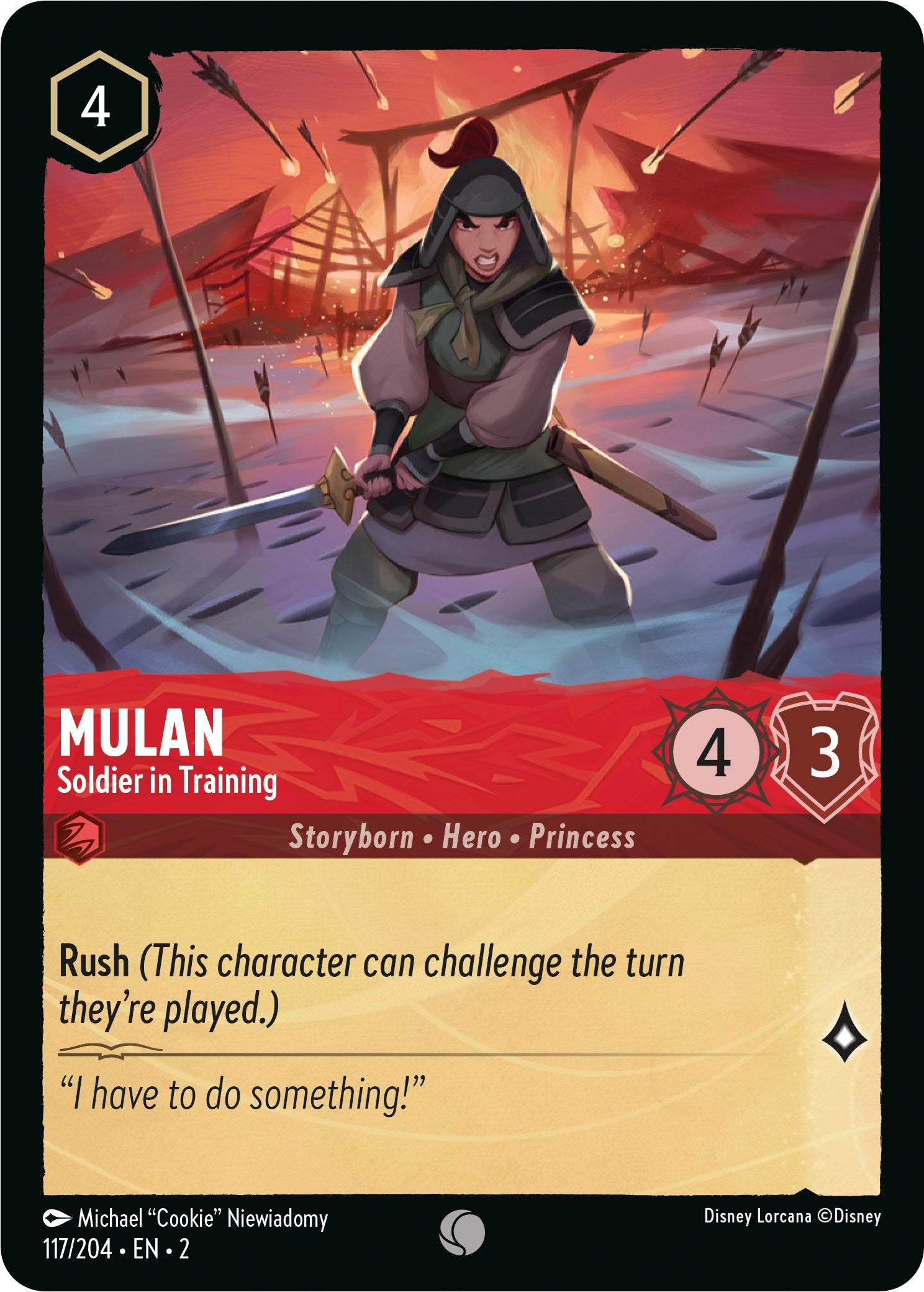 Mulan - Soldier in Training (117/204) [Rise of the Floodborn] | Arkham Games and Comics