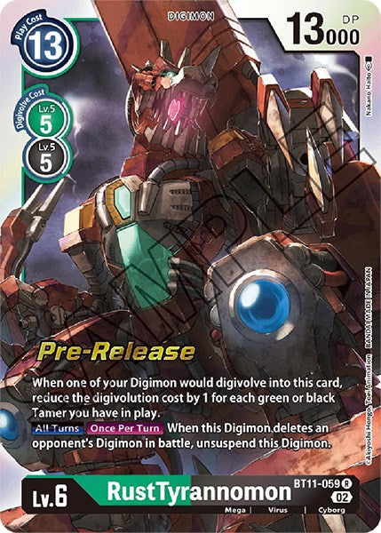 RustTyrannomon [BT11-059] [Dimensional Phase Pre-Release Promos] | Arkham Games and Comics