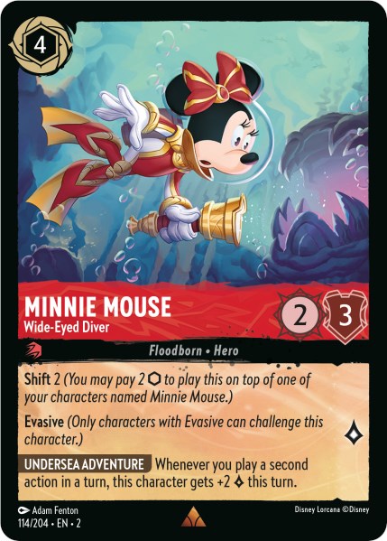 Minnie Mouse - Wide-Eyed Diver (114/204) [Rise of the Floodborn] | Arkham Games and Comics