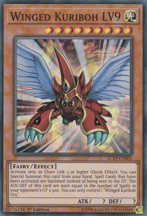 Winged Kuriboh LV9 [AC19-EN005] Super Rare | Arkham Games and Comics