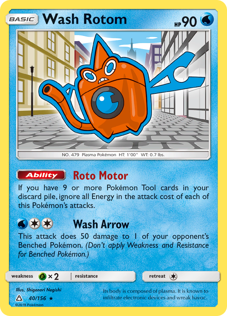 Wash Rotom (40/156) [Sun & Moon: Ultra Prism] | Arkham Games and Comics