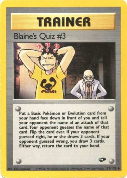 Blaine's Quiz #3 (112/132) [Gym Challenge Unlimited] | Arkham Games and Comics